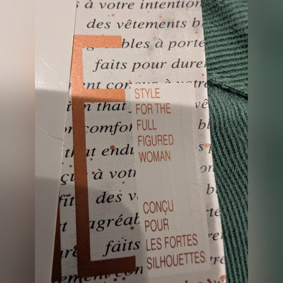 Vintage 80s IMAGE Curvy Tapered High Waist Green Jeans Sz 44,  approx18-20W - Picture 4 of 7